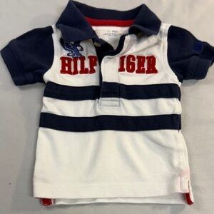 Tommy Hilfiger - Kids Short Sleeve Polo with Navy, White, and Red Accents